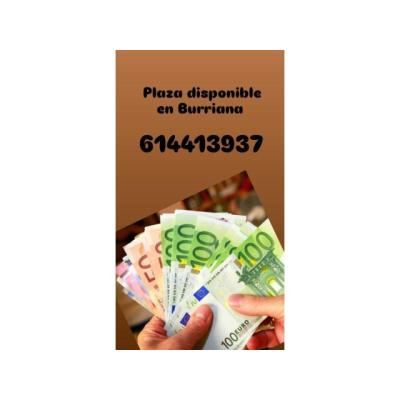 PLAZAS DISPONIBLE PARA INGRESO INMEDIATO