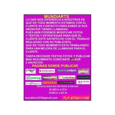 PUBLICIDAD ANUNCIOS SCORTS EN TODA ESPAÑA