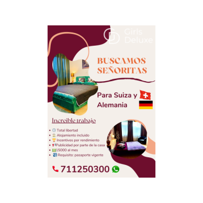 Buscamos Señoritas para Suiza Y Alemania