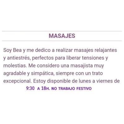 Beatriz masajista española .