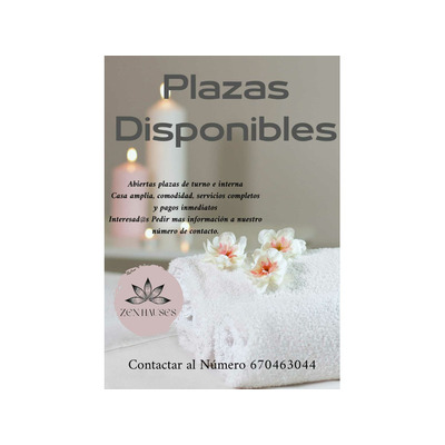 PLAZAS DISPONIBLES